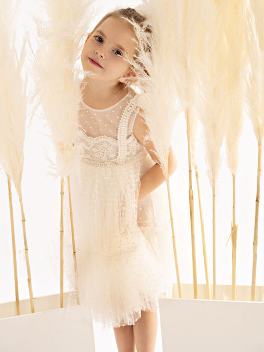 Baby Bloom White Baptism Dress made of Tulle