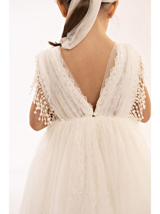 Baby Bloom White Baptism Dress made of Tulle