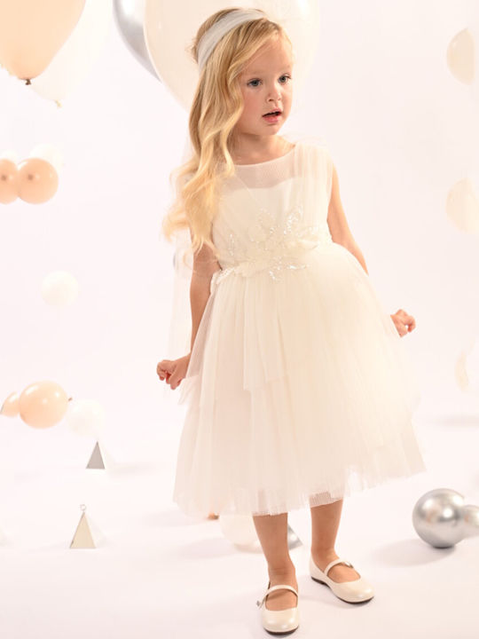 Baby Bloom White Baptism Dress made of Tulle