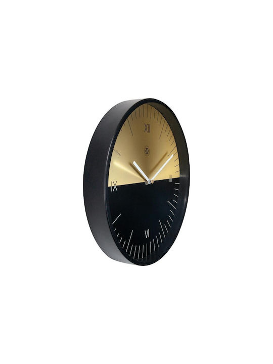 Nextime Ρολόι Τοίχου Μεταλλικό Μαύρο Ø30cm