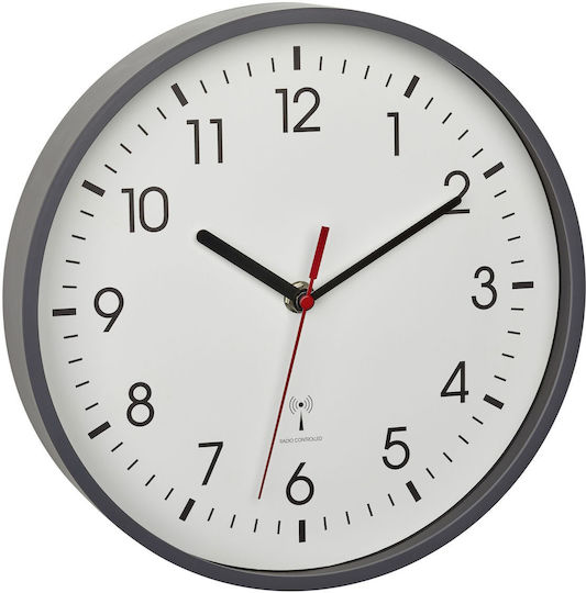 TFA TFA Wanduhr Kunststoff Graue Ø24,5cm