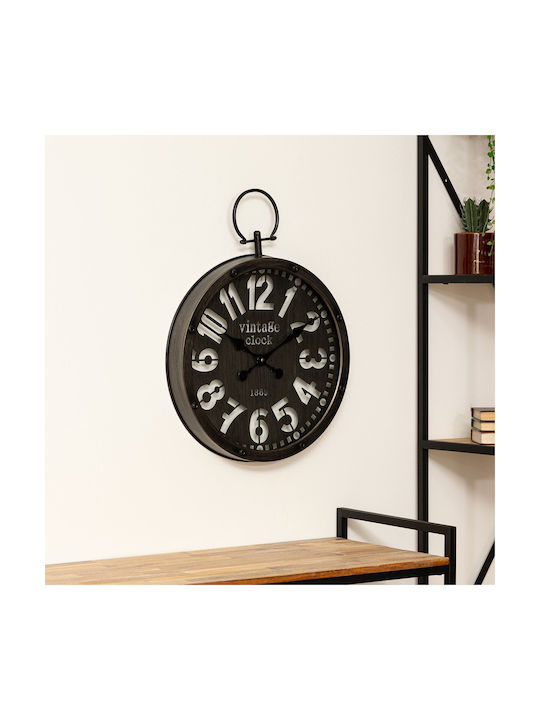 Atmosphera Antique Wall Clock Metallic Black Ø45cm