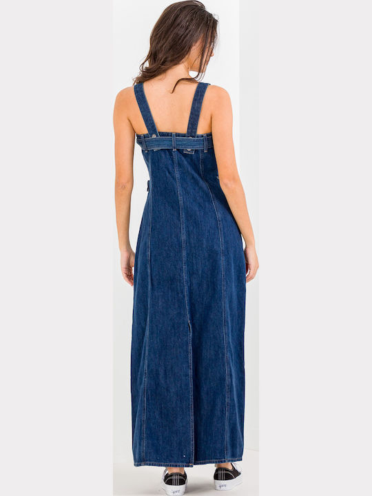 Καλοκαιρινό Maxi Φόρεμα Τζιν Blue