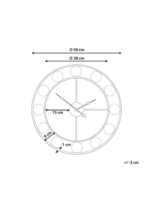 Beliani Mehrfarbige Wanduhr Ø56cm