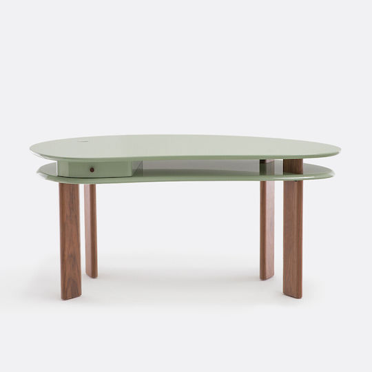 Schreibtisch Holz Grün 160x76.5x80cm