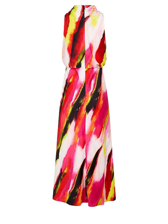 Summer Midi Dress with Tearing Pink