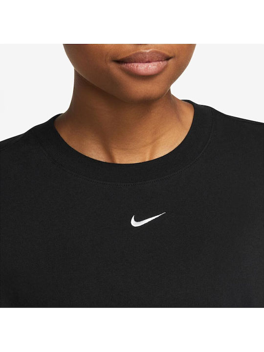 Sportswear Καλοκαιρινό Mini Αθλητικό Φόρεμα T-shirt Κοντομάνικο Μαύρο