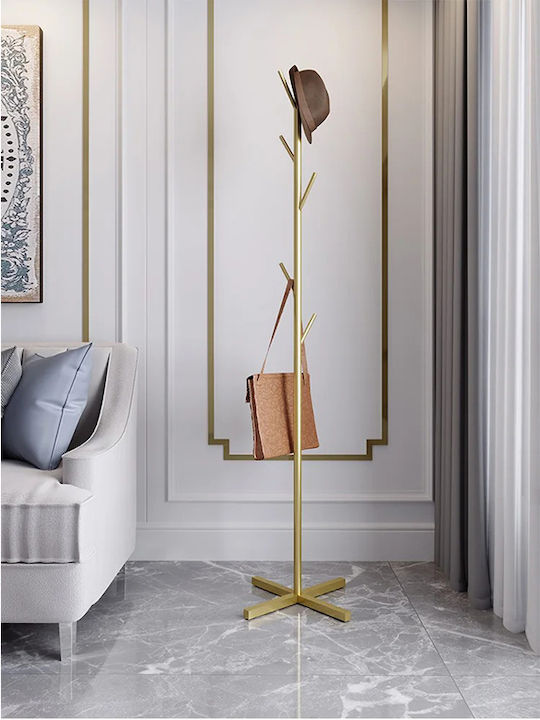 Etoile Metallic Coat Rack Gold 43x43x170cm