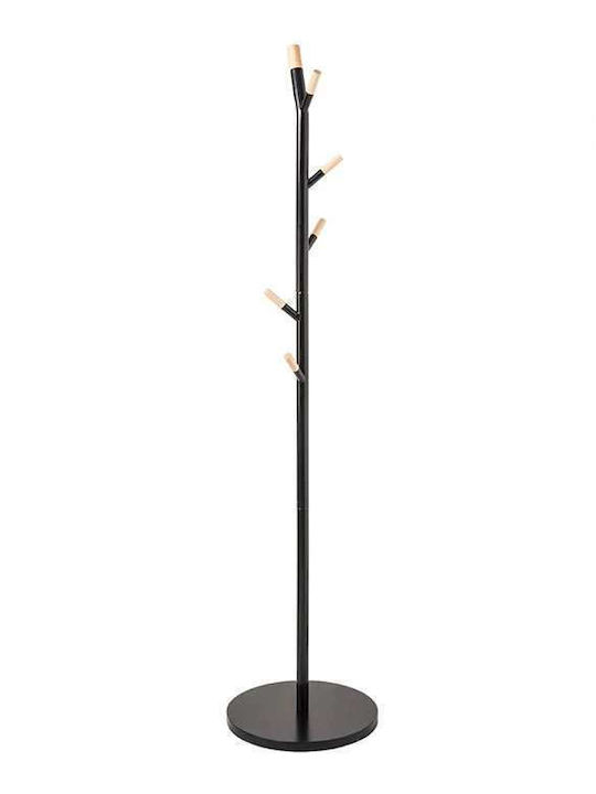 5Five Metallic Coat Rack Black Black Scandinavia 40x40x175.5cm