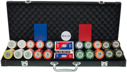 Pokeritems Set 500 Numbered Poker Chips 14gr in Suitcase