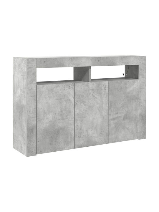 Μπουφές Ξύλινος με Συρτάρια Γκρι 116x30x75cm