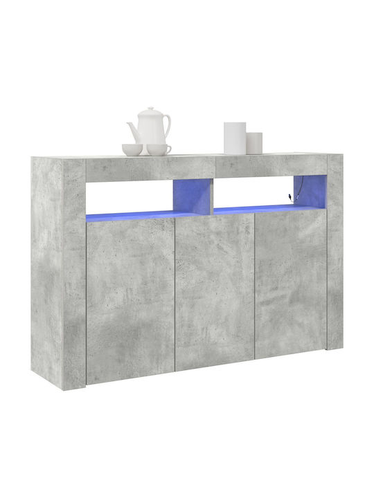 Μπουφές Ξύλινος με Συρτάρια Γκρι 116x30x75cm