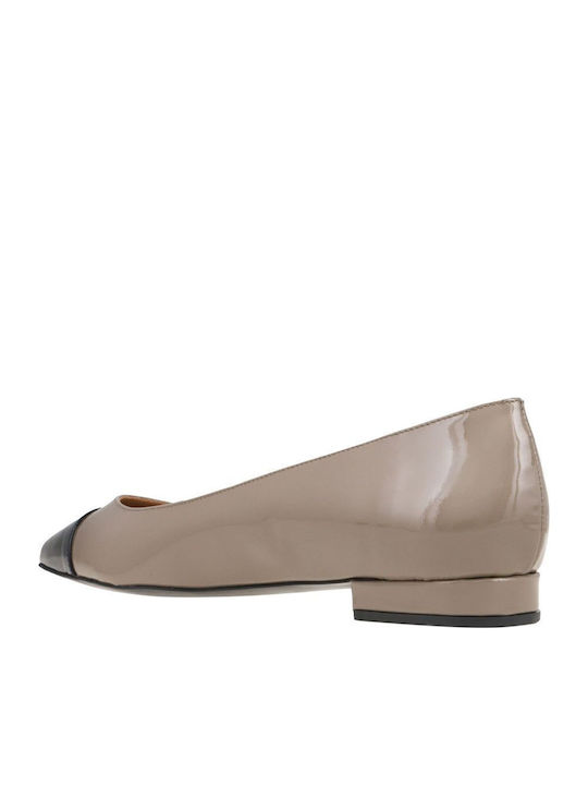 Patent Leather TAUPE Low Heels
