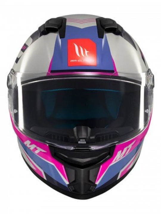 MT Stinger 2 Tron C8 Grey / Gloss Pink Motorcycle Helmet Full Face ECE 22.06 1450gr