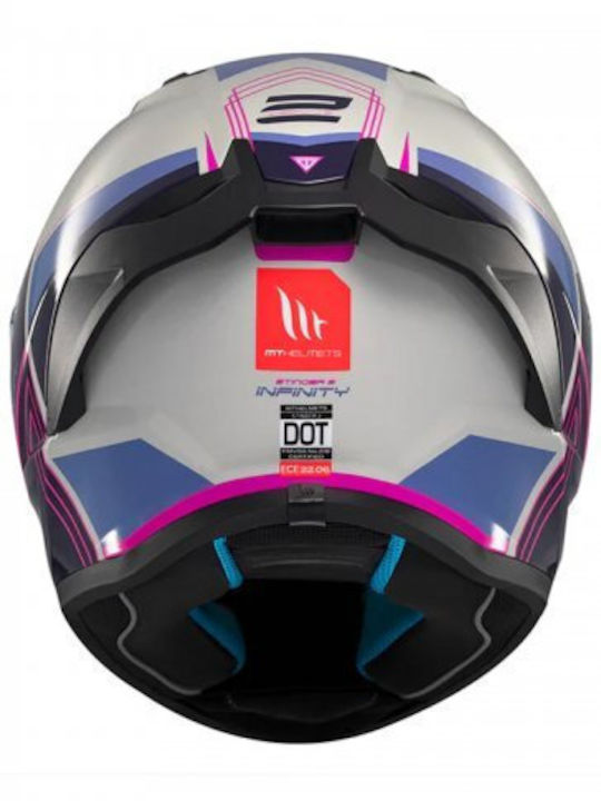 MT Stinger 2 Tron C8 Grey / Gloss Pink Motorcycle Helmet Full Face ECE 22.06 1450gr
