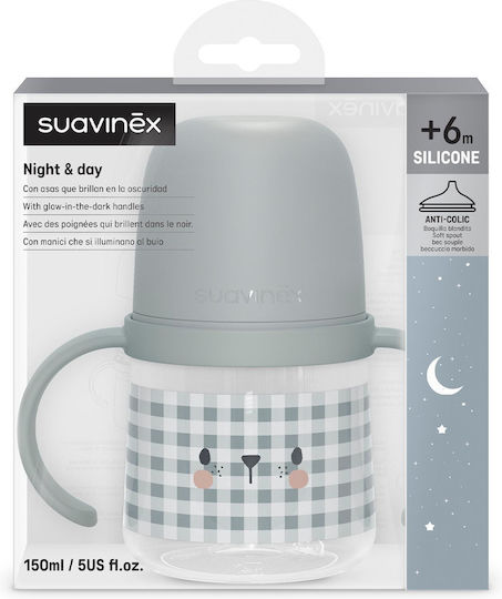 Suavinex Educational Sippy Cup Plastic with Handles Blue for 6m+m+ 150ml