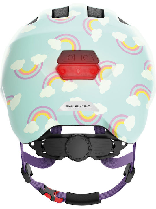 Abus Smiley 3.0 Led Rainbow Bicycle Helmet Blue-green Kids Size S