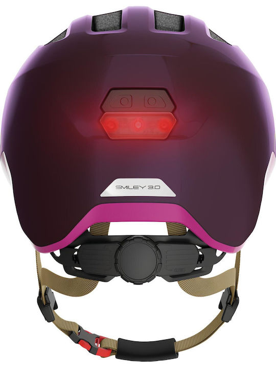 Abus Smiley 3.0 Ace Led Bicycle Helmet Royal Purple Kids Size M