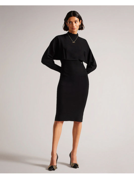 Alice Midi Evening Dress Black