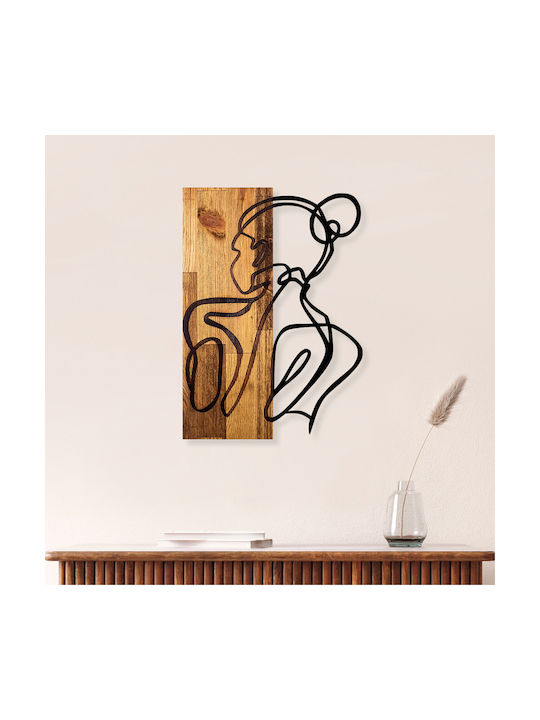 Pakketo 3D Mixed Art Wall Decor Black Wooden 50x3x35cm