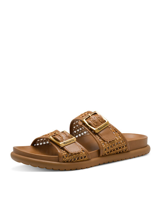 Flache Sandalen für Damen Anatomisch in Tabac Braun Farbe