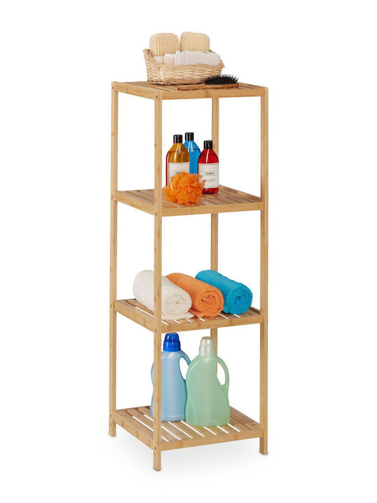 Relaxdays Rafturi de baie Raft Baie Bambus 116.5x38x39.5cm Maro