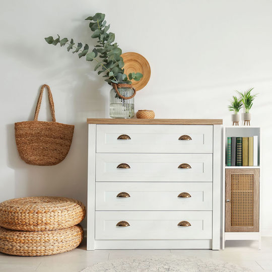 Relaxdays Στήλη Μπάνιου Δαπέδου Μ96.5xΒ30xΥ30cm Καφέ
