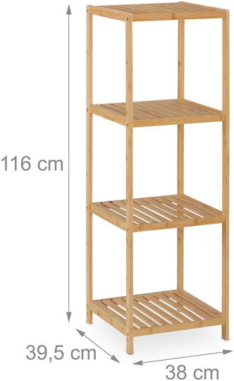 Relaxdays Boden Badezimmerregal Bamboo 116.5x38x39.5cm Braun