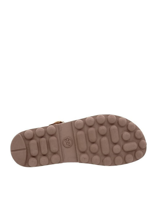 Sandale Casual Damă Din Piele Aurii