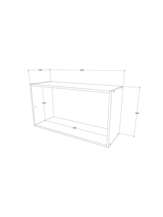 Schrank Wand White 90x34x48cm