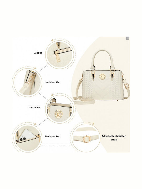 Leder Damentasche Schultertasche Beige