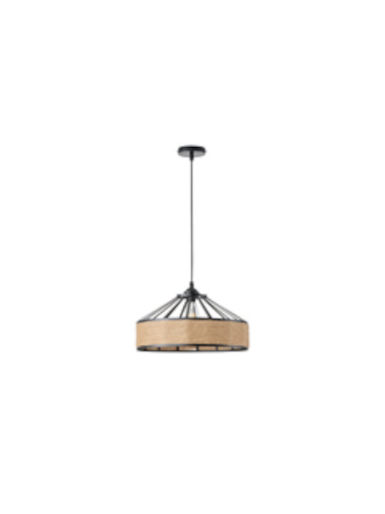 Eurolamp Helios Ceiling Light Black with Rope for E27 Socket 40x130x130cm