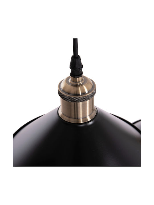 HomeMarkt Bell Pendant Light Black Bell with Socket E27 21x21cm