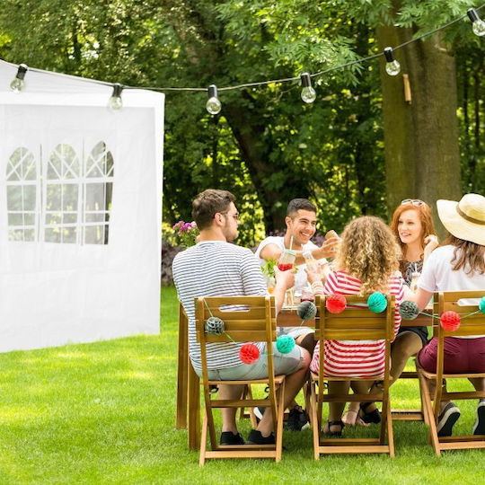 Set 4 Side Panels Pavilion Relaxdays Dimensions 2x3m White