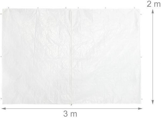 Set 4 Side Panels Pavilion Relaxdays Dimensions 2x3m White