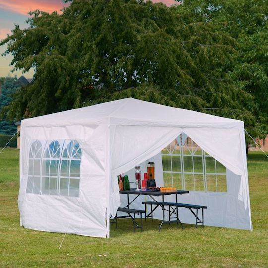 Set 4 Side Panels Pavilion Relaxdays Dimensions 2x3m White