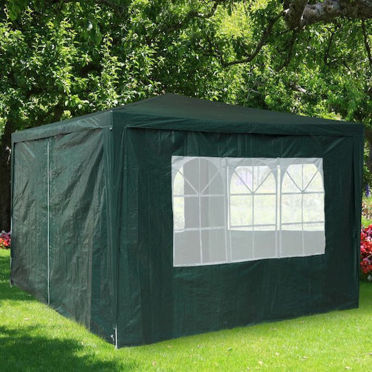 Set 4 Seitenwände Pavillon Relaxdays Maße je 2x3m Dunkelgrün