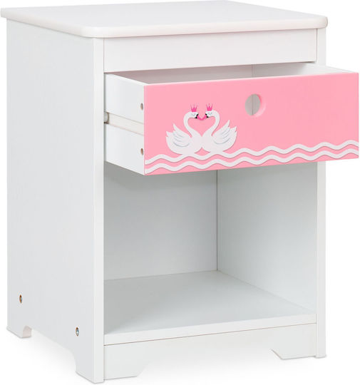 Masa de noapte pentru copii Lemn Alb 41x32x31cm Masa de noapte pentru copii Lemn Alb 41x32x31cm
