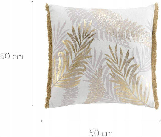 Douceur d'Intérieur Throw Pillow Cushion with Gold 50x50cm