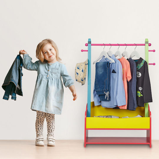 Relaxdays Cuiere pentru Copii Multi Hook cu cârlig Lemn Verde 100.5x71x30εκ. 1buc