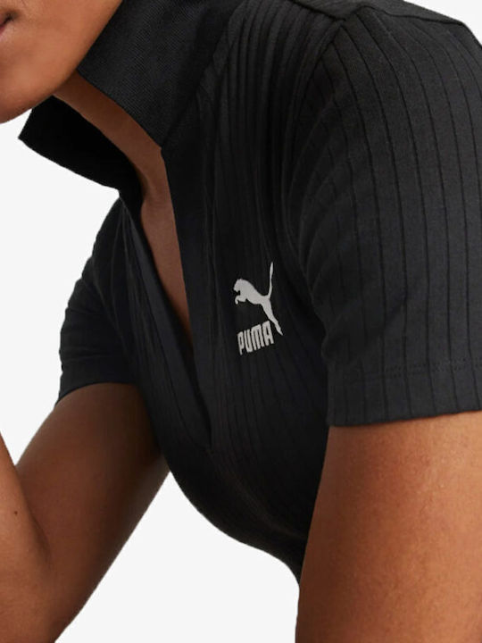 Classics Summer Mini Athletic Dress Short Sleeve Black