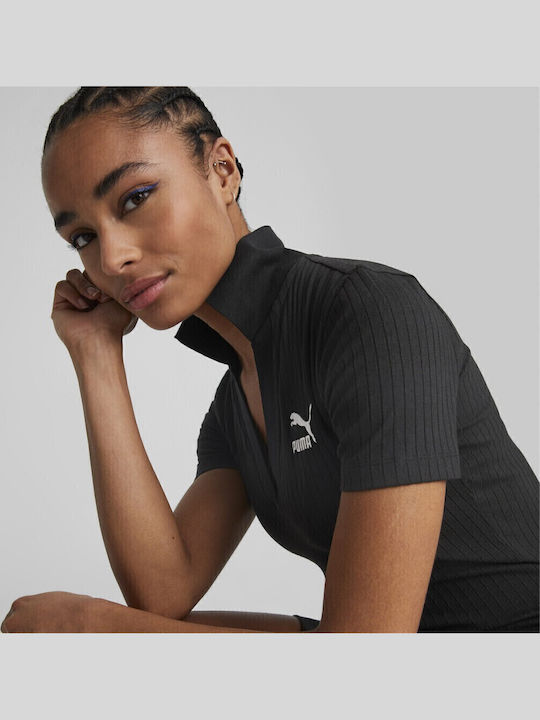 Classics Summer Mini Athletic Dress Short Sleeve Black