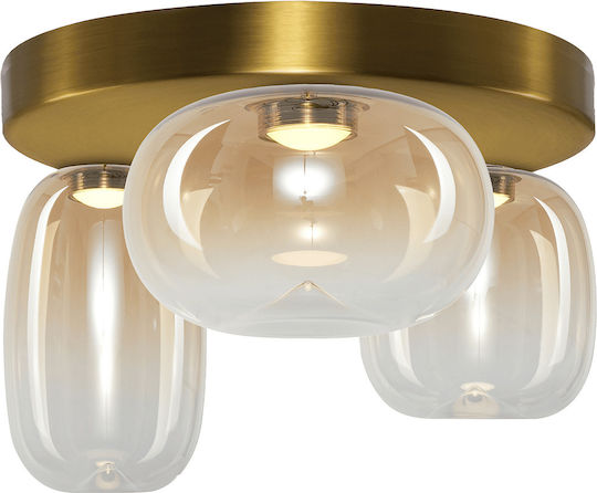 Eko Light Πλαφονιέρα Οροφής Μελί με Ενσωματωμένο LED