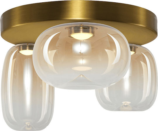 Eko Light Πλαφονιέρα Οροφής Μελί με Ενσωματωμένο LED