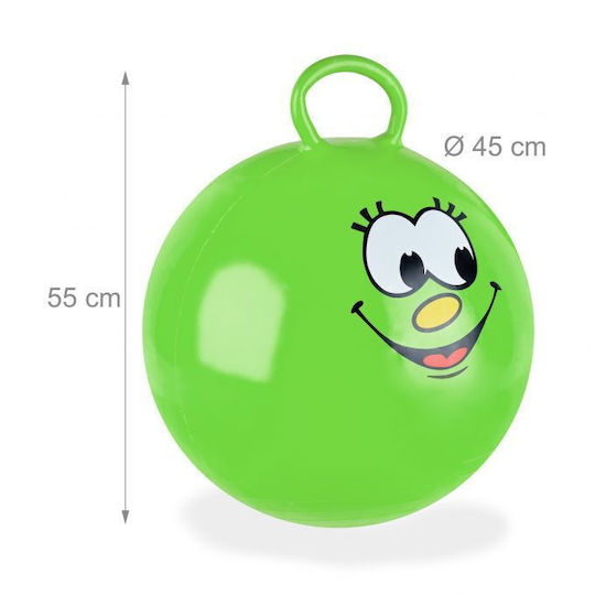 Coș de depozitare Relaxdays Smile Verde cu mânere 55x45cm pentru utilizare în interior și exterior