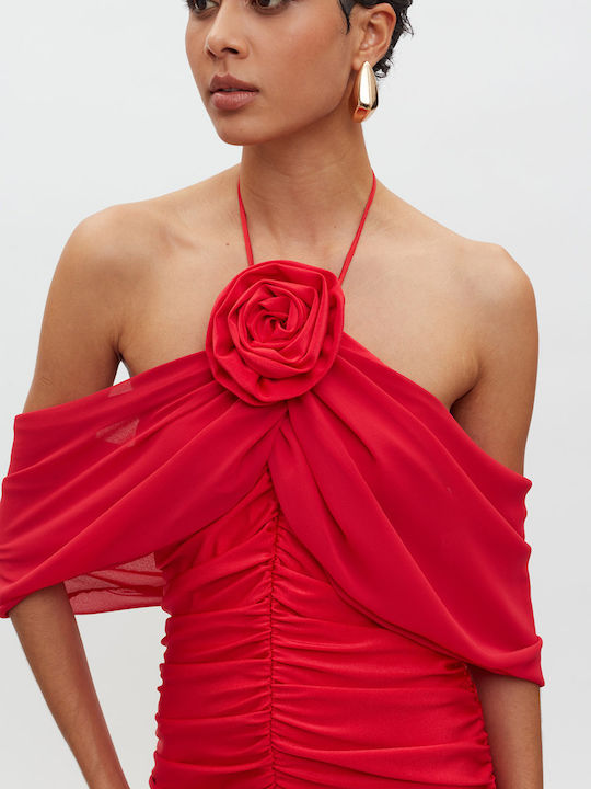 Summer Mini Evening Dress Red