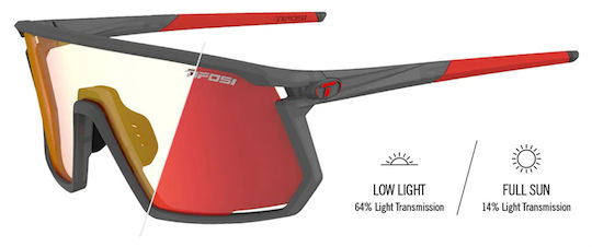 Tifosi Cycling Glasses Moab Clarion with Red Frame & Photochromic Lenses