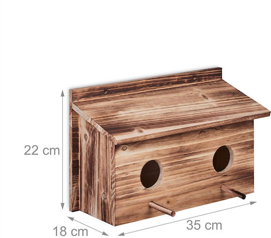 Dekoratives Vogelhaus aus Holz 22 x 35 x 18 cm Braun
