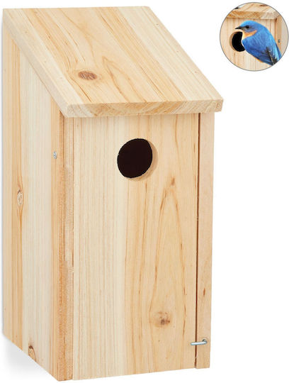 Căsuță decorativă pentru păsări din lemn 26 X 12 X 14.5 cm naturală
