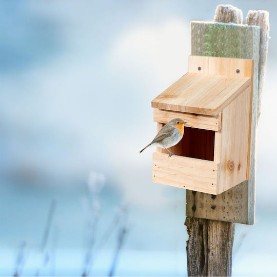 Căsuță decorativă din lemn pentru păsări 20 X 12 X 15,5 cm Naturală